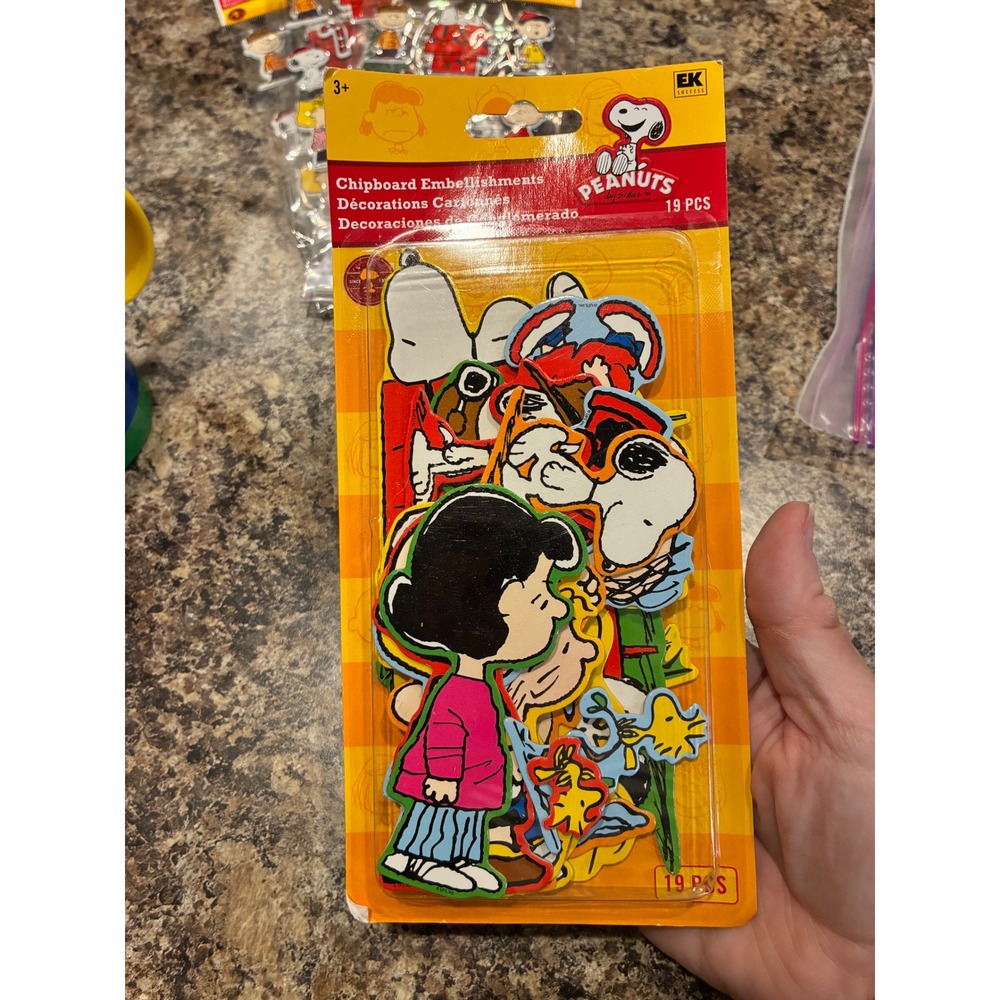 EK Success Peanuts Snoopy Charlie Brown Chipboard Embellishments 19 Pcs New